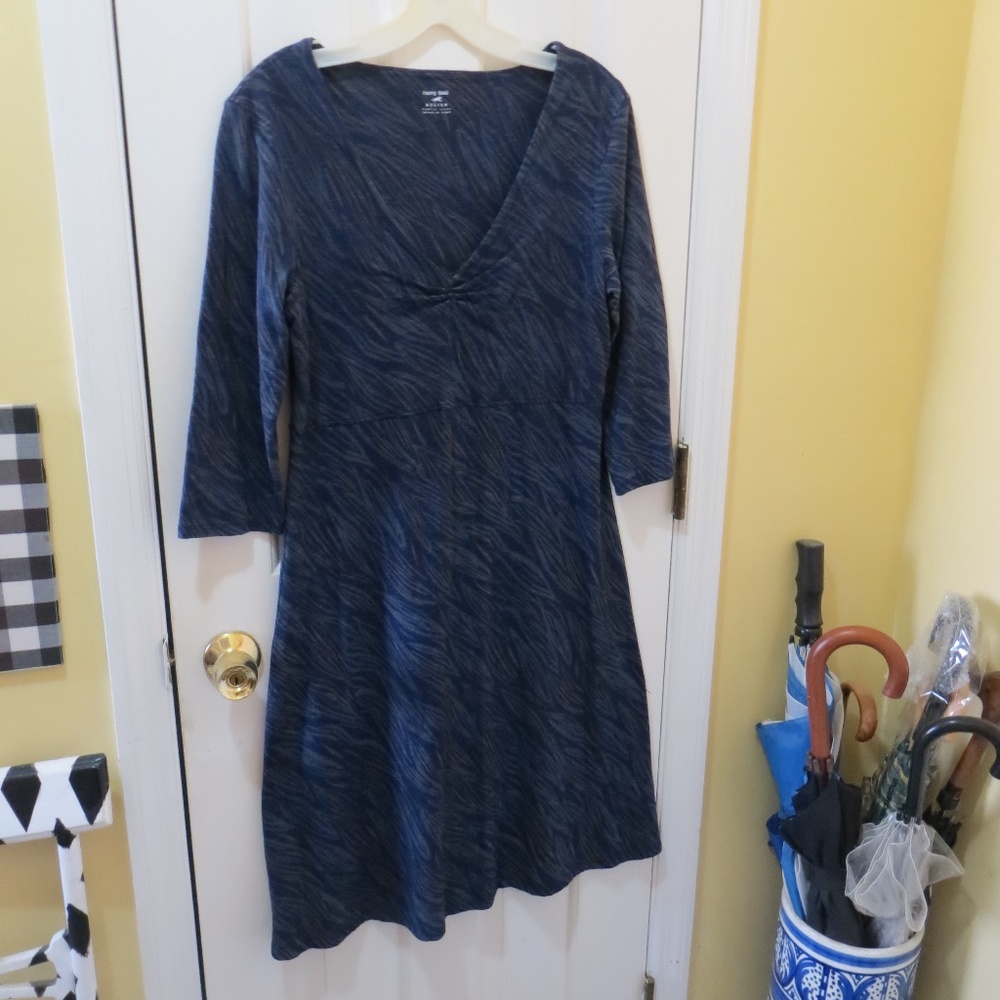 Horny Toad (Toad & Co) "Rosalinda" dress Blue Leaf organic cotton M
